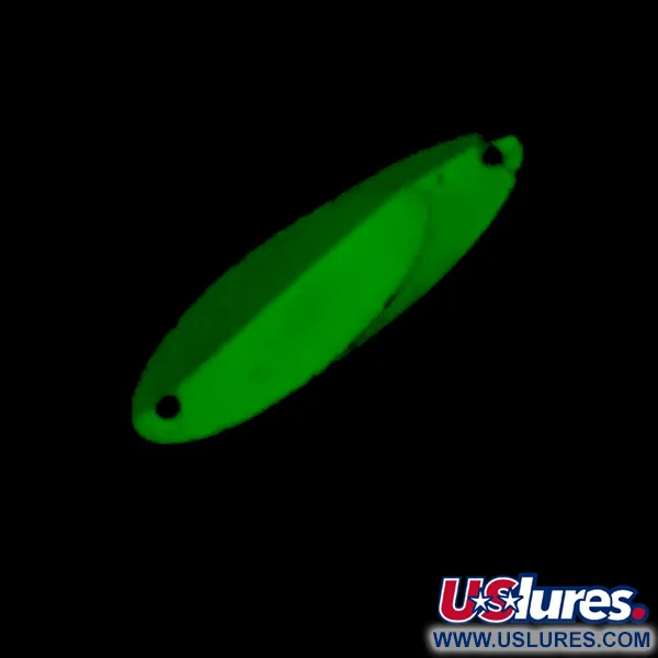 Vintage  Acme Kastmaster Glow, 1/2oz Nickel/Blue/White Glow - glows in the dark fishing spoon #16774