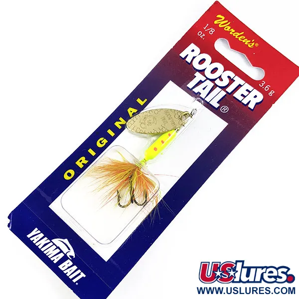 Yakima Bait Worden’s Original Rooster Tail, 1/8oz Clown spinning lure #16799