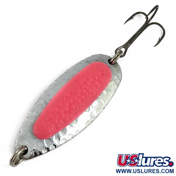 Vintage   Blue Fox Pixee UV, 1/2oz Nickel/pink fishing spoon #16802