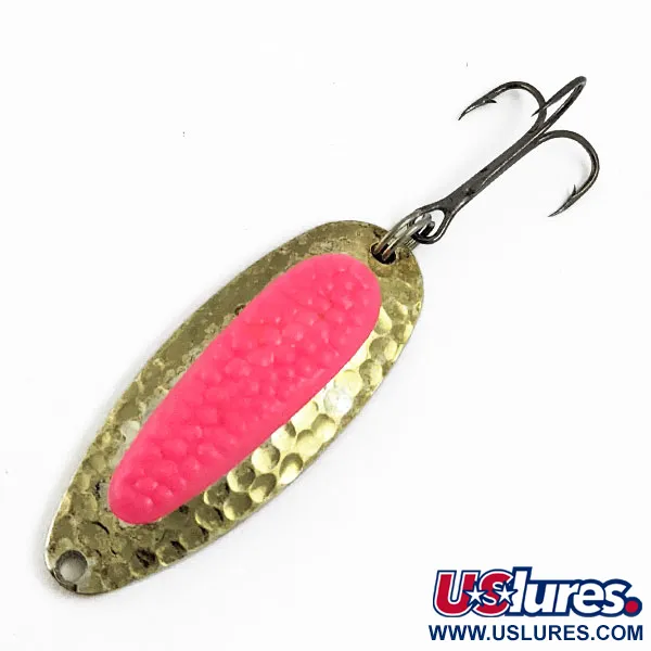 Vintage   Blue Fox Pixee UV, 1/2oz Gold/pink fishing spoon #16803