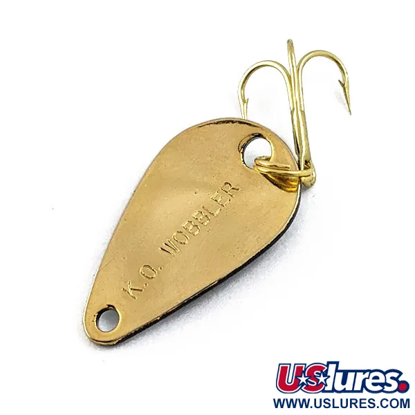 Vintage  Acme K.O. Wobbler , 1/8oz Gold/black/white fishing spoon #16805