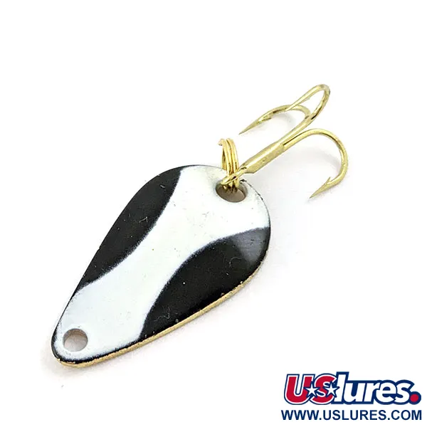 Vintage  Acme K.O. Wobbler , 1/8oz Gold/black/white fishing spoon #16805