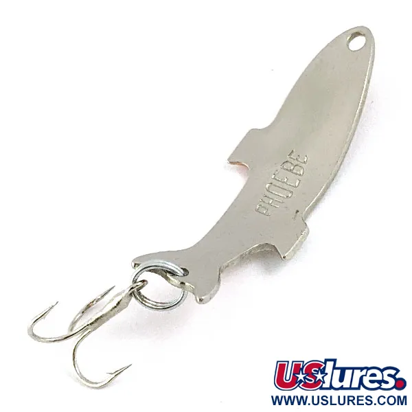 Vintage   Acme Phoebe, 1/8oz Nickel/orange fishing spoon #16815