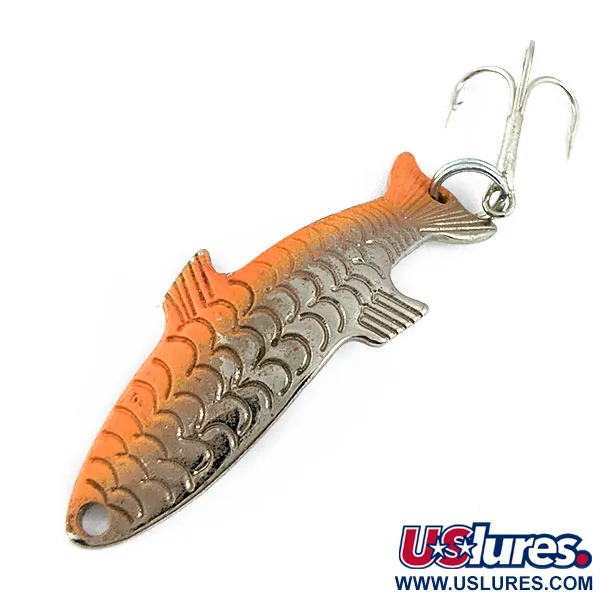 Vintage   Acme Phoebe, 1/8oz Nickel/orange fishing spoon #16815