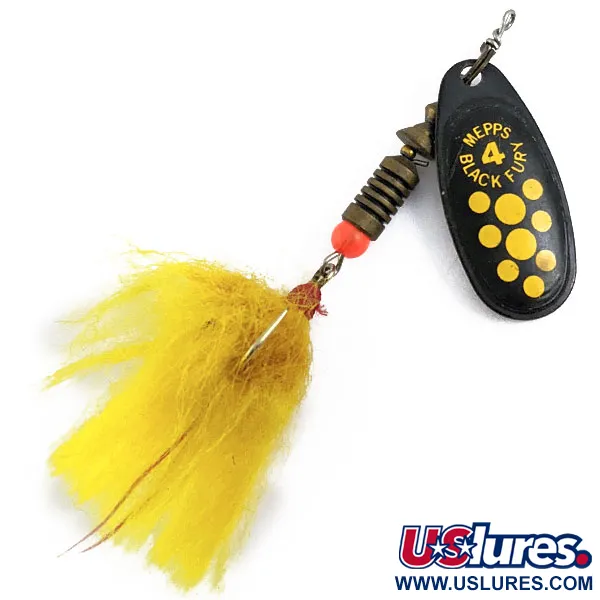 Vintage   Mepps Black Fury 4 Dressed, 1/4oz  spinning lure #16913