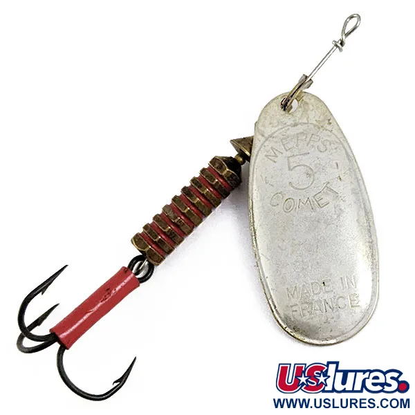 Vintage   Mepps Comet 5, 1/2oz Silver spinning lure #16914