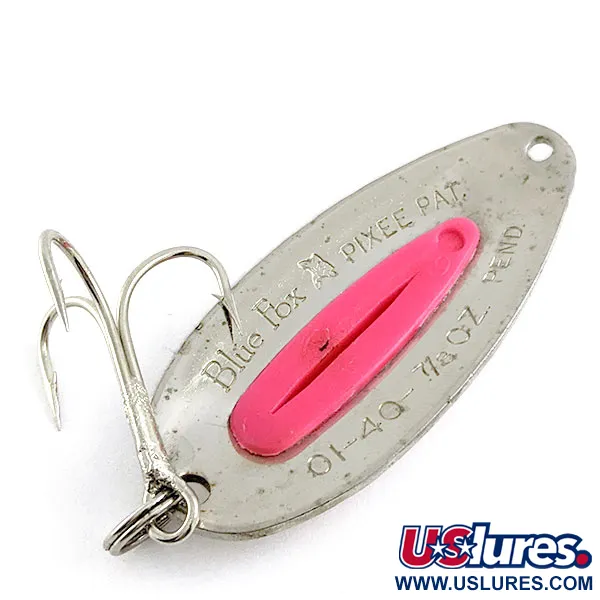 Vintage   Blue Fox Pixee, 3/4oz Pink/nickel fishing spoon #16971