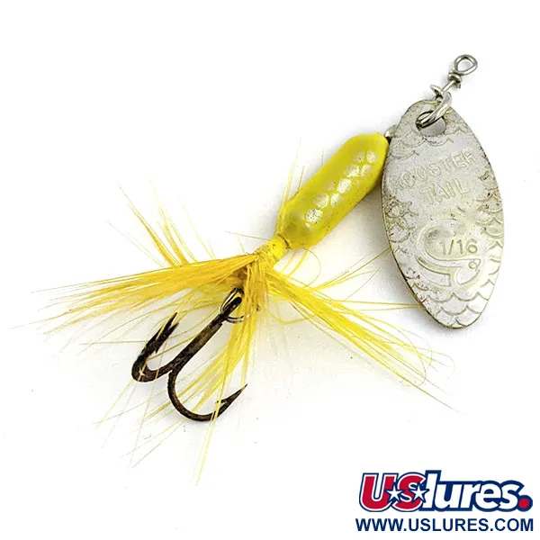 Vintage  Yakima Bait Worden’s Original Rooster Tail, 3/32oz Silver spinning lure #16978