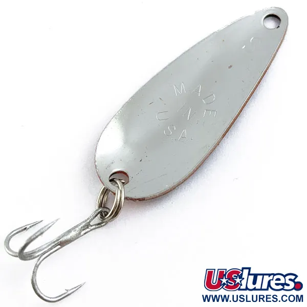 Vintage   Worth Chippewa Steel Spoon, 3/16oz Nickel/red/black fishing spoon #17002