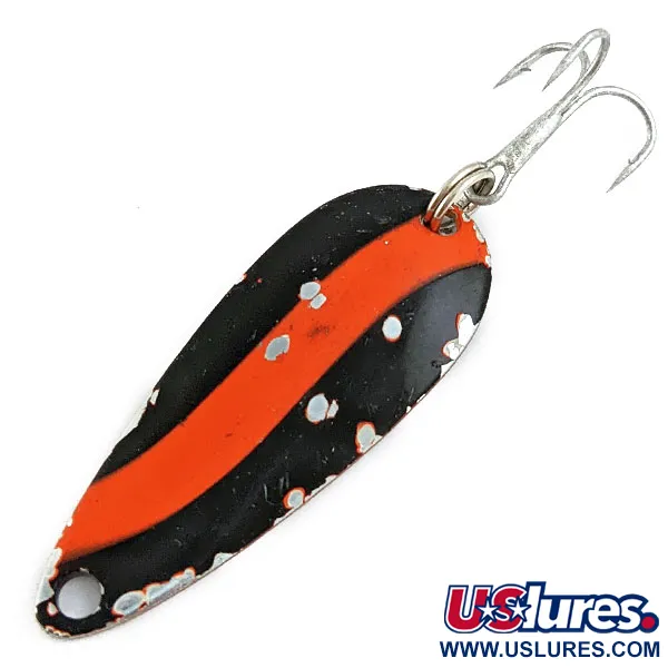 Vintage   Worth Chippewa Steel Spoon, 3/16oz Nickel/red/black fishing spoon #17002