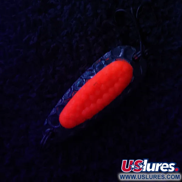 Vintage   Blue Fox Pixee UV, 1/8oz Nickel/pink UV glows  fishing spoon #17030