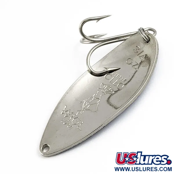 Vintage  Seneca Little Cleo (Hula Girl), 3/4oz Nickel/blue fishing spoon #17037