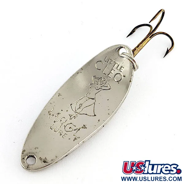 Vintage  Seneca Little Cleo (Hula Girl), 1/3oz Nickel fishing spoon #17080