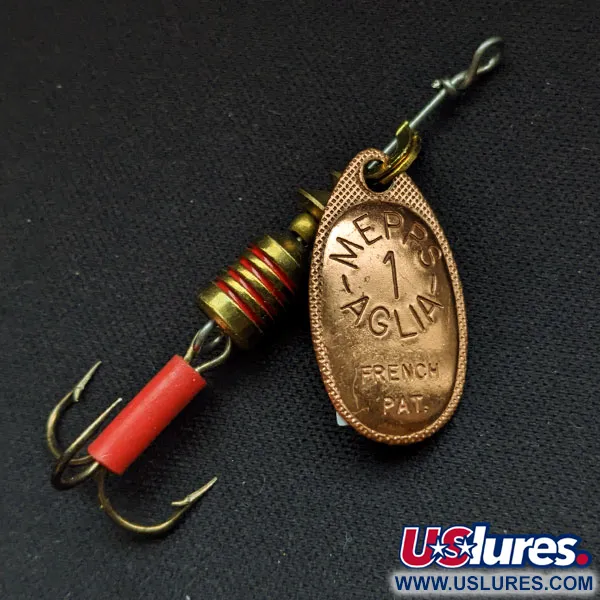 Vintage   Mepps Aglia 1, 1/8oz Copper spinning lure #17092