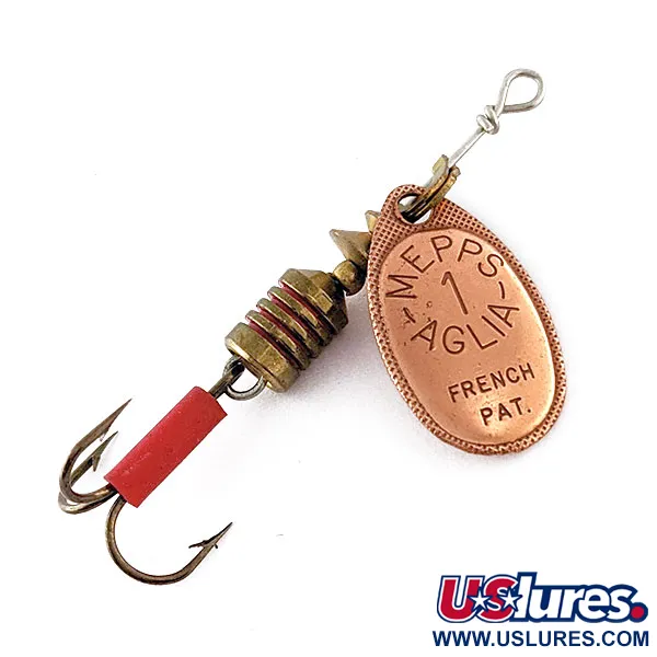 Vintage   Mepps Aglia 1, 1/8oz Copper spinning lure #17092