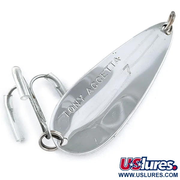 Vintage  Luhr Jensen Tony Accetta 7, 3/4oz Nickel fishing spoon #17108