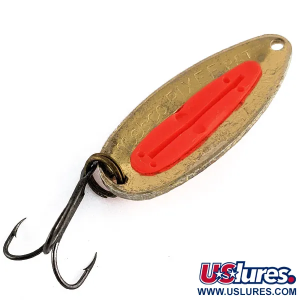 Vintage   Nebco Pixee UV, 1/2oz Gold/UV Red fishing spoon #17109