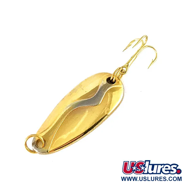 Vintage  Acme Kamlooper Junior, 1/4oz Gold/Nickel fishing spoon #17119