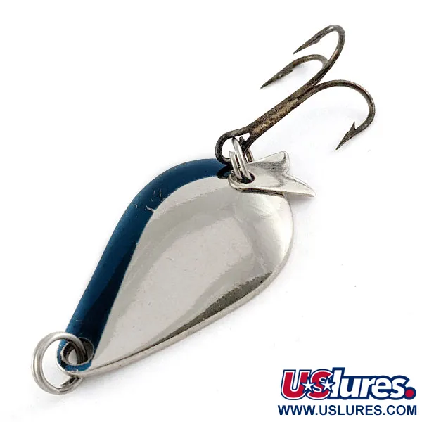 Vintage  Acme K.O. Wobbler, 1/4oz Nickel/Blue fishing spoon #17121