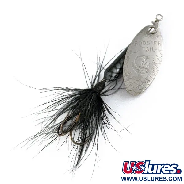 Vintage  Yakima Bait Worden’s Original Rooster Tail, 1/8oz Nickel spinning lure #17144