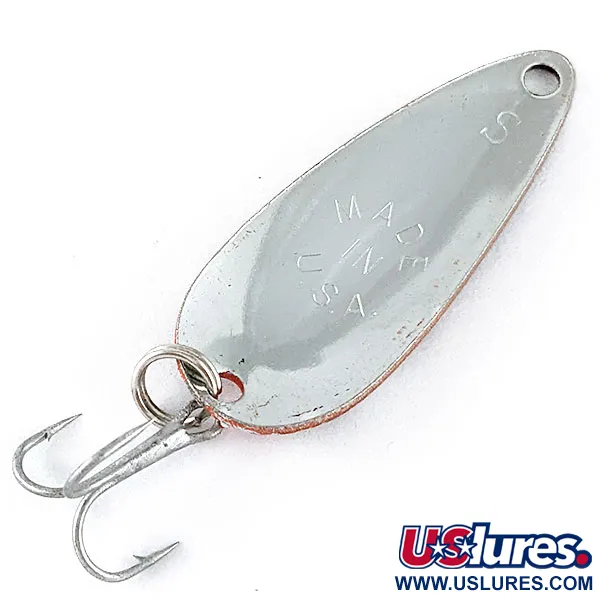 Vintage   Worth Chippewa Steel Spoon, 3/16oz Black/Red/Nickel fishing spoon #17160