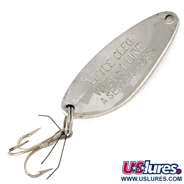 Vintage   Seneca Little Cleo, 1/4oz Nickel/blue fishing spoon #17166