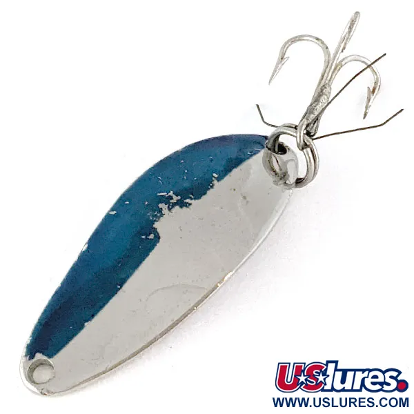 Vintage   Seneca Little Cleo, 1/4oz Nickel/blue fishing spoon #17166