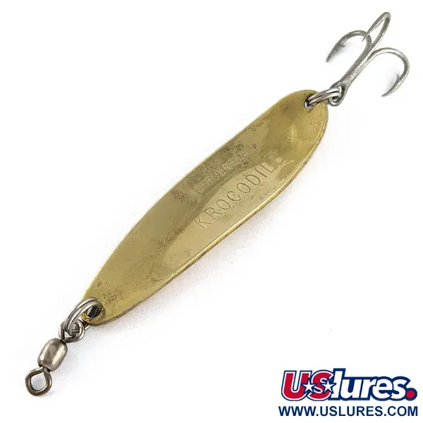Vintage  Luhr Jensen Krocodile #4, 1/2oz Gold fishing spoon #17185