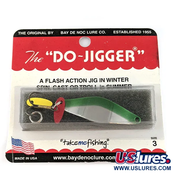   Bay de Noc Do-Jigger #3, 1/3oz Nickel/Green fishing spoon #17357