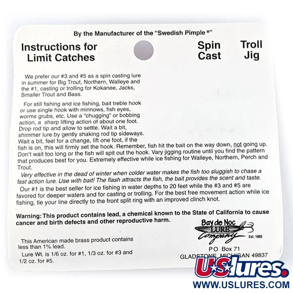   Bay de Noc Do-Jigger #3, 1/3oz  fishing spoon #17193