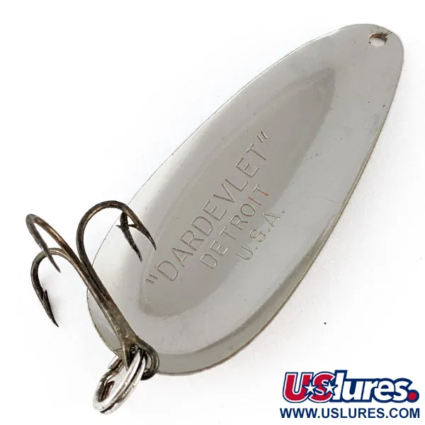 Vintage  Eppinger Dardevle Dardevlet, 3/4oz Nickel fishing spoon #17197