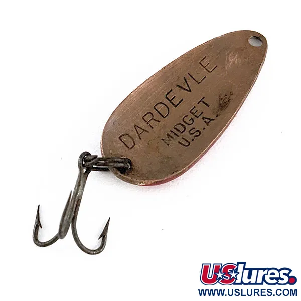 Vintage  Eppinger Dardevle Midget, 3/16oz Red Devil Copper fishing spoon #17199