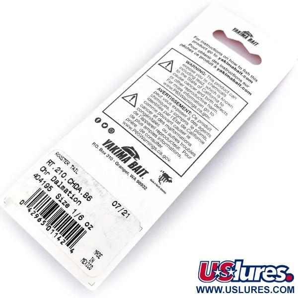  Yakima Bait Worden’s Original Rooster Tail UV, 3/16oz Chartreuse Dalmatiоn spinning lure #17230