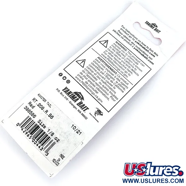  Yakima Bait Worden’s Original Rooster Tail, 1/8oz Red spinning lure #17233