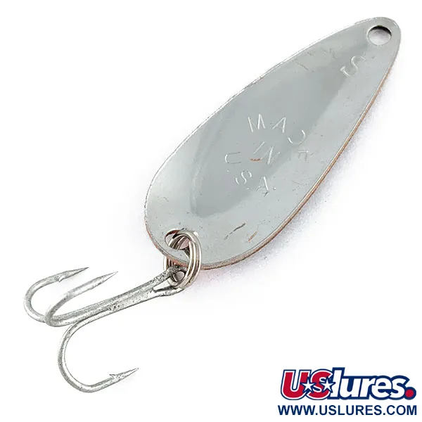 Vintage   Worth Chippewa Steel Spoon, 3/16oz Red/black/nickel fishing spoon #17240