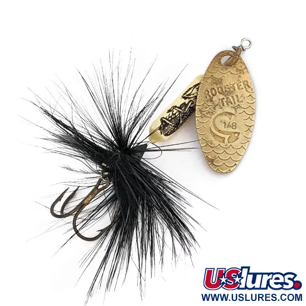 Vintage  Yakima Bait Worden’s Original Rooster Tail, 1/8oz Brass spinning lure #17290