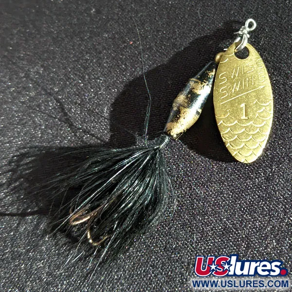 Vintage  Renosky Lures Swiss Swing 1, 1/8oz Gold spinning lure #17292