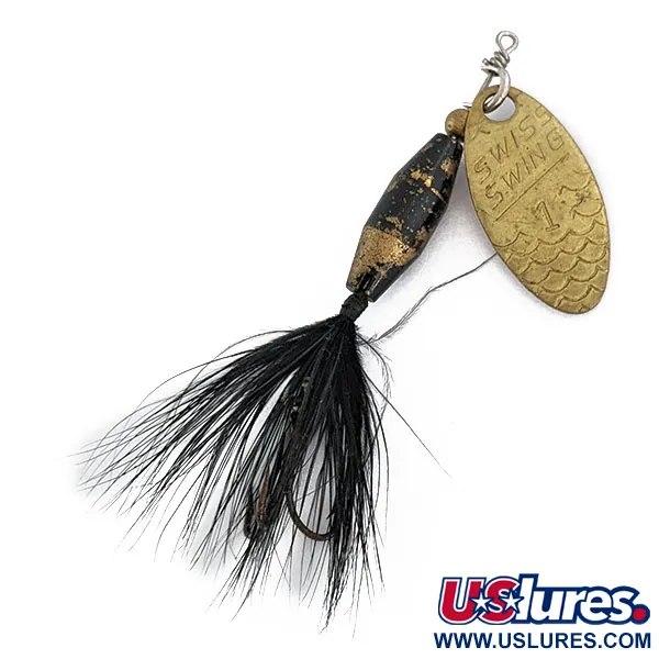 Vintage  Renosky Lures Swiss Swing 1, 1/8oz Gold spinning lure #17292