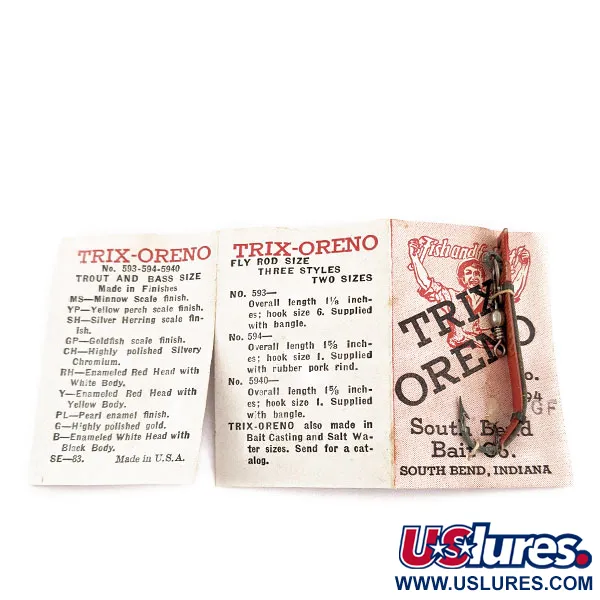  South Bend Trix-Oreno, 1/16oz Red fishing spoon #17296