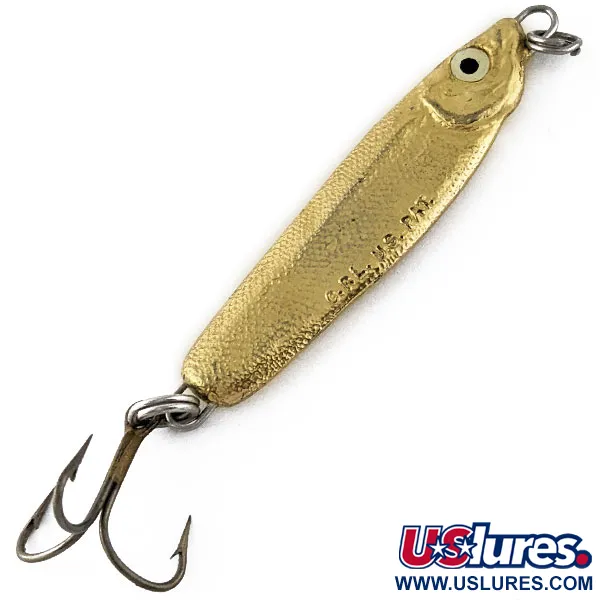 Vintage   Luhr Jensen Crippled Herring, 3/4oz Gold fishing spoon #17314