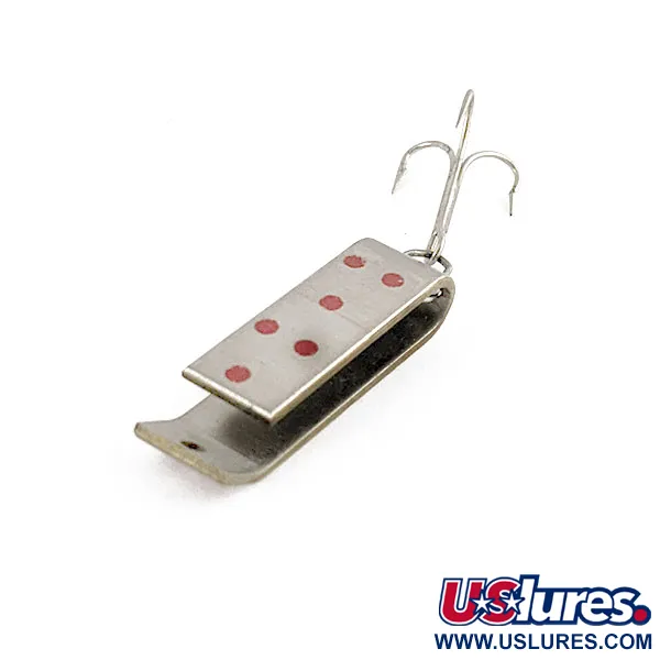 Vintage   Jake's Lures Lil Jake, 1/4oz Nickel/Red fishing spoon #17333