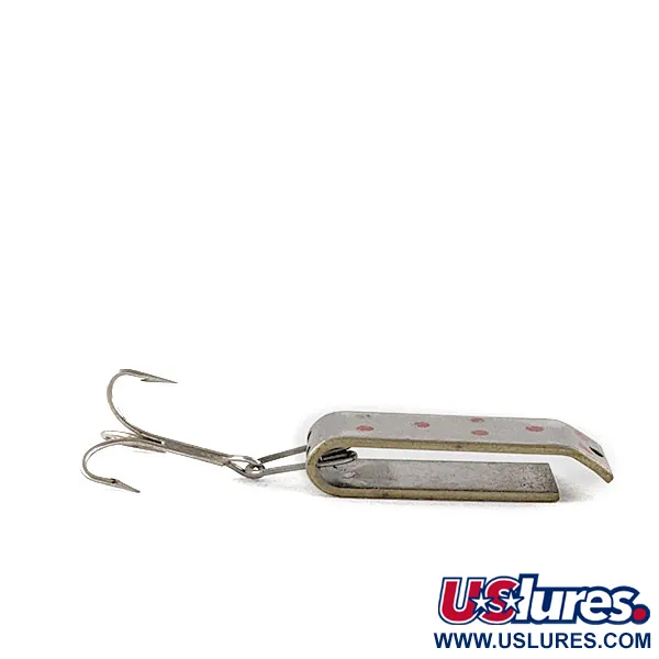 Vintage   Jake's Lures Lil Jake, 1/4oz Nickel/Red fishing spoon #17333