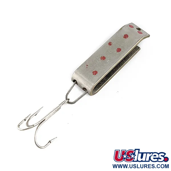 Vintage   Jake's Lures Lil Jake, 1/4oz Nickel/Red fishing spoon #17333