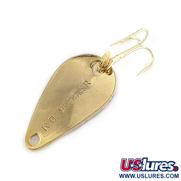 Vintage  Acme K.O. Wobbler, 1/8oz black/white/gold fishing spoon #19719