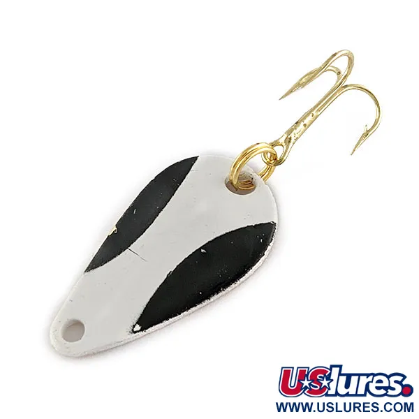 Vintage  Acme K.O. Wobbler, 1/8oz black/white/gold fishing spoon #19719