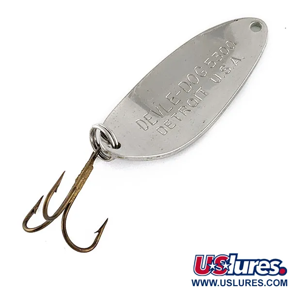 Vintage  Eppinger Dardevle Devle-Dog 5300, 1/3oz Nickel fishing spoon #17388