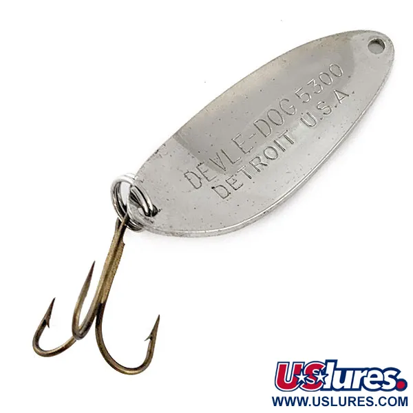Vintage  Eppinger Dardevle Devle-Dog 5300, 1/3oz Nickel fishing spoon #17406