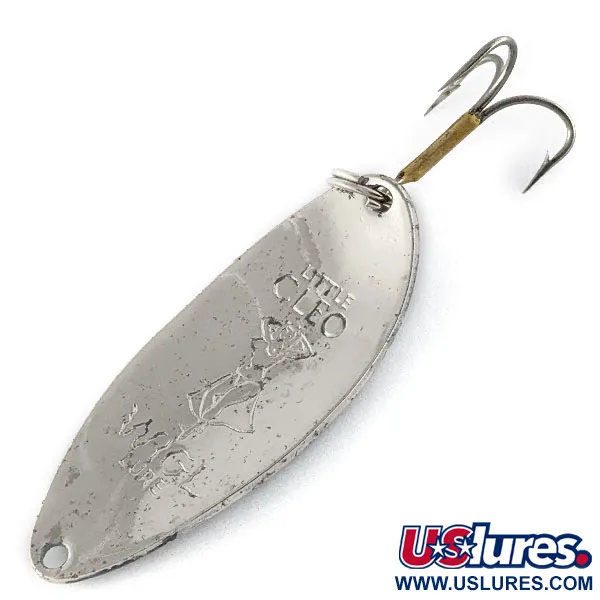 Vintage  Seneca Little Cleo (Hula Girl), 1/2oz Nickel/ Blue fishing spoon #17407