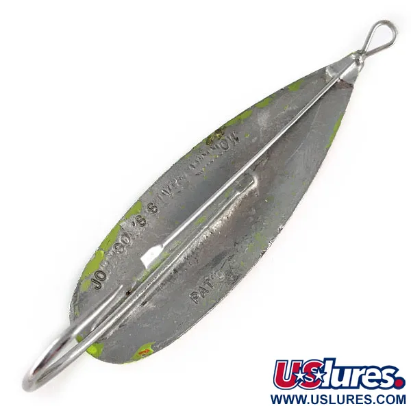 Vintage   Johnson Silver Minnow UV, 3/5oz Fire Tiger fishing spoon #17409