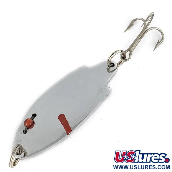 Vintage   Herter's Swiss Spoon, 1/4oz nickel/red eyes fishing spoon #17846